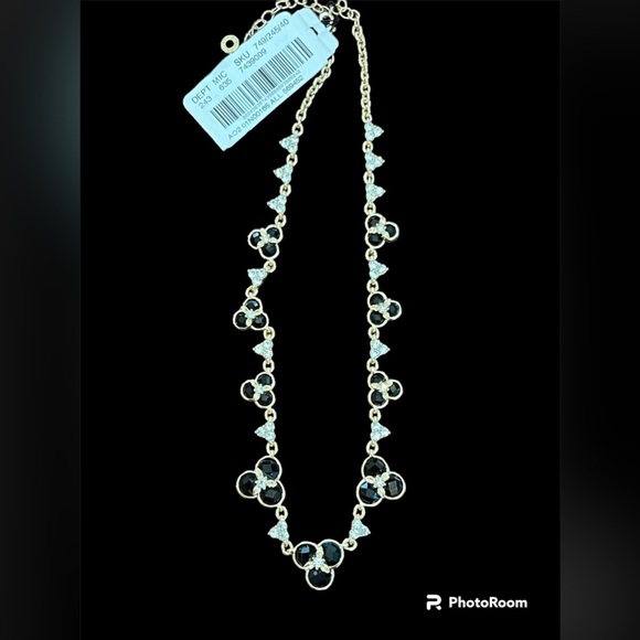 Anne Klein Women's Flower Collar Crystal Necklace Gold Tone Prom Mother of Bride - Picture 3 of 4